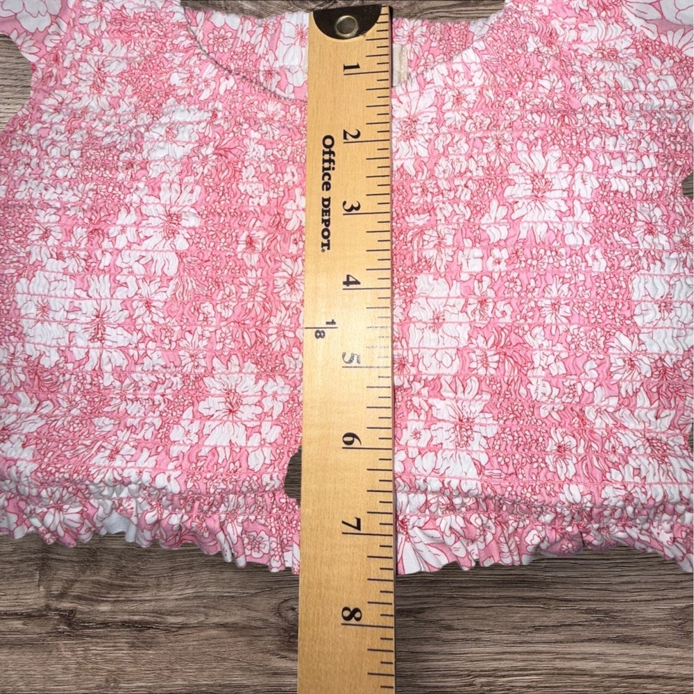 Altard State Floral Smocked Crop Top S Pink Puff Sleeve Cottagecore Boho Urban - Picture 3 of 10